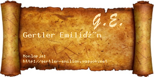 Gertler Emilián névjegykártya